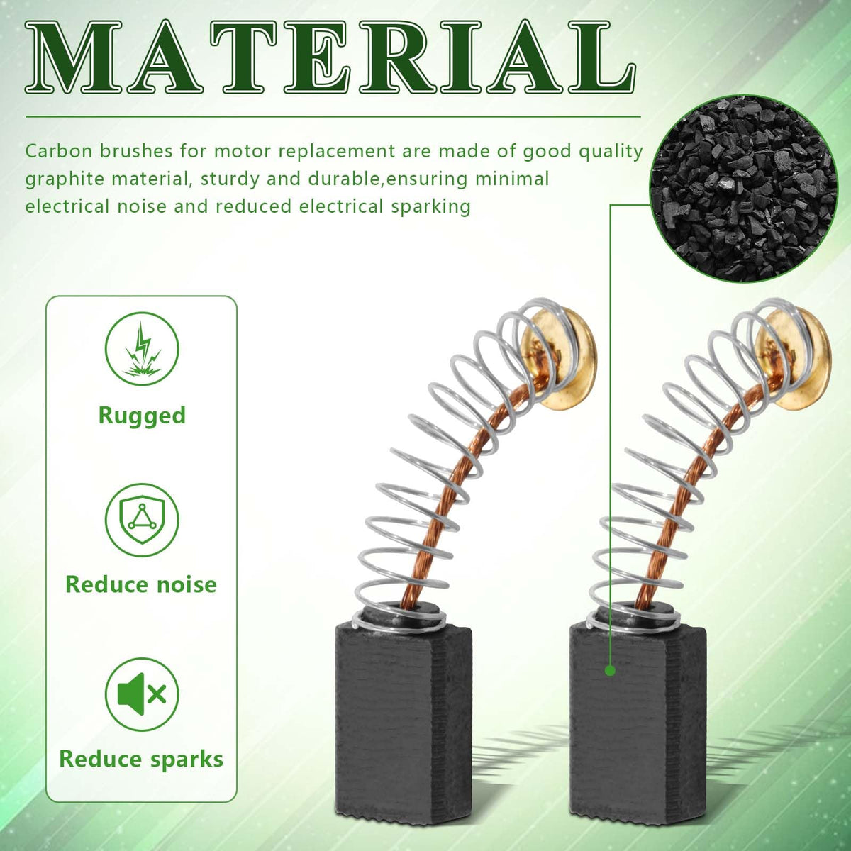 20pcs Electric Motor Carbon Brushes Replacement for Motors Repair Hammer Drills, Circular Saws, Angle Grinders
