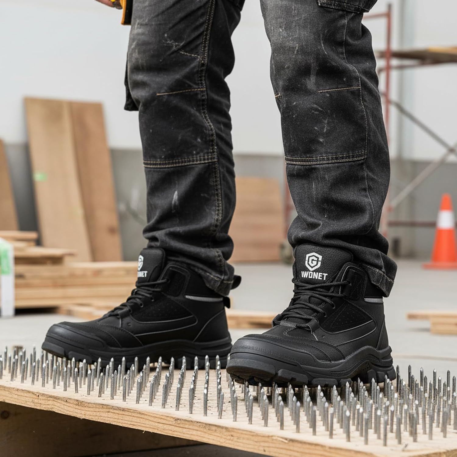 Steel Toe Boots for Men Women – Indestructibl Lightweight Work Boots Steel Toe Safety Shoes Slip Resistant High Top