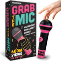 Official Grab The Mic – Family Karaoke Board Game w/Foam Mic, 8+ Ages, 2-10 Players - Games for Bad Singers w/ 230