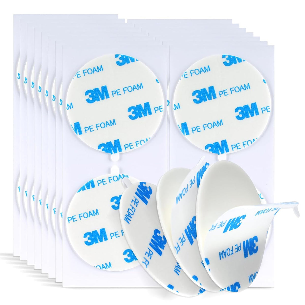 3M Round Double Sided Adhesive Dia. 2'' 30 Pcs, 1600T PE Foam Tape