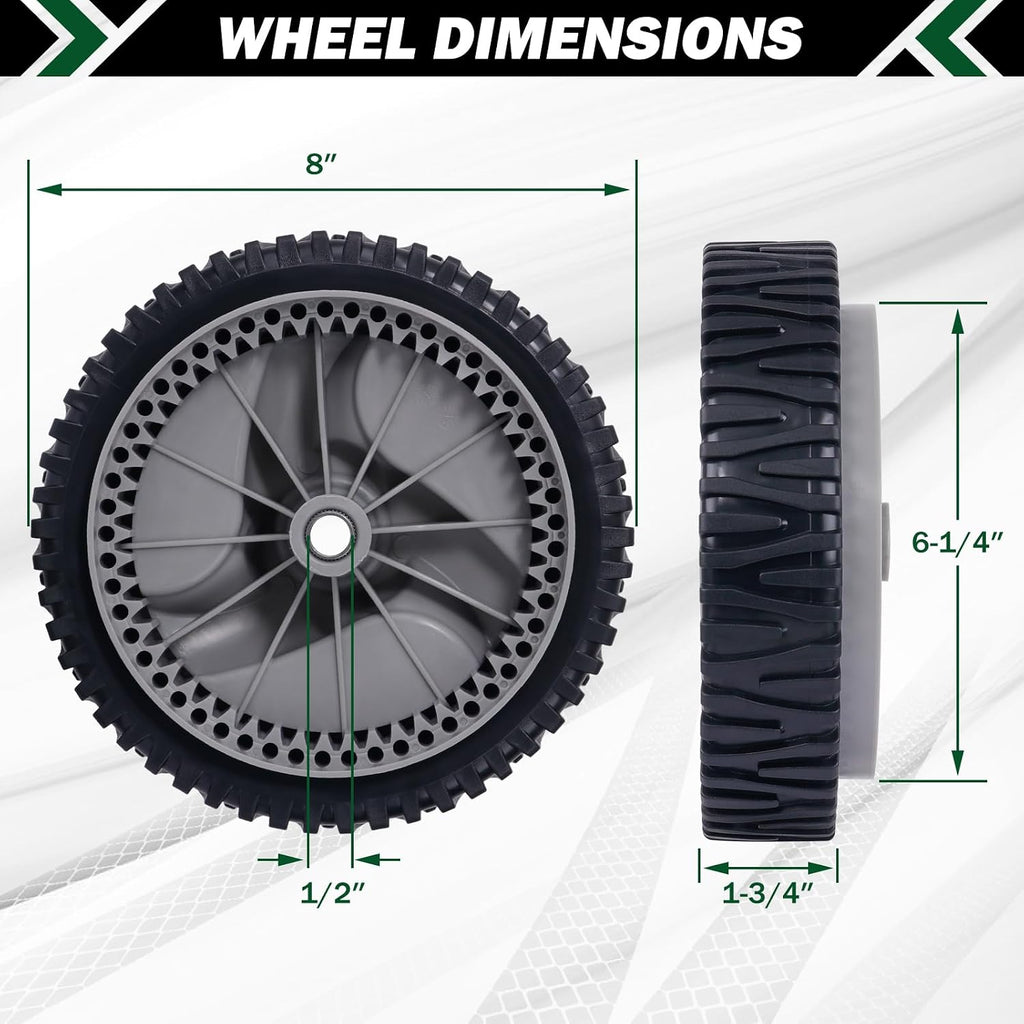 583719501 Lawn Mower Wheels 2 Pcs 8" Push Mower Front Drive Wheels Replace for 532403111 194231x460 401274X460