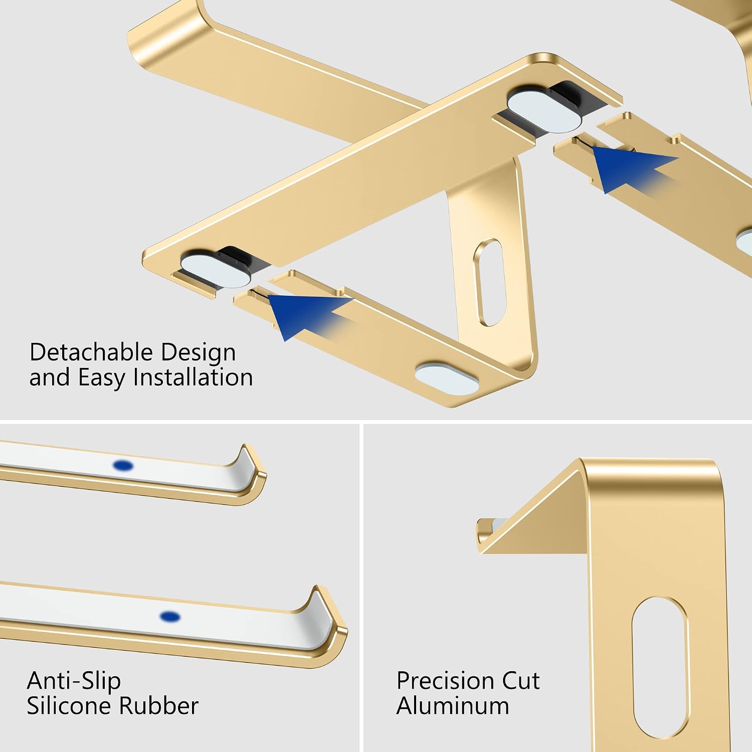 LS03 Aluminum Laptop Stand, Ergonomic Detachable Computer Stand, Notebook Riser, Laptop Mount Compatible with Air