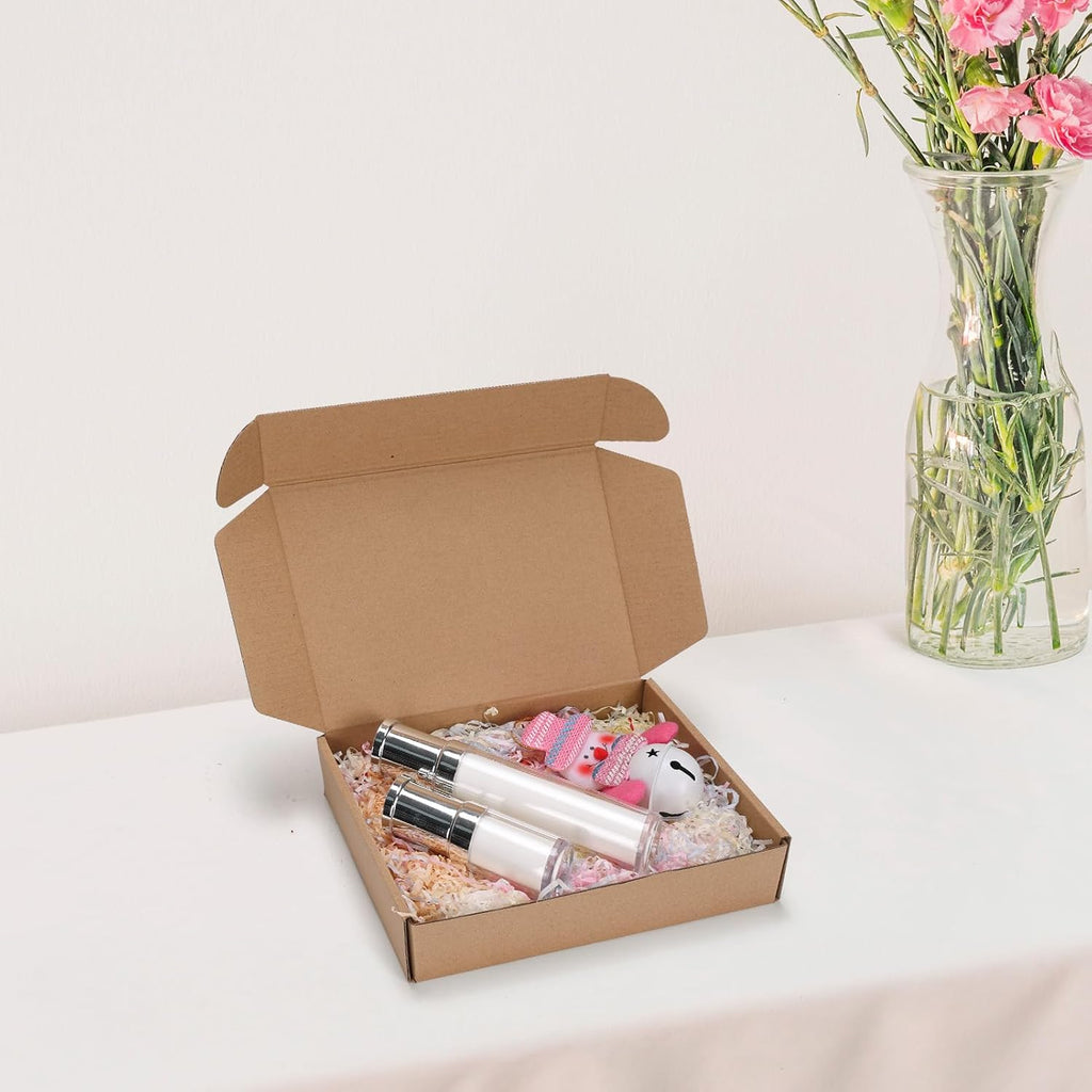 9x6x2 inch Small Shipping Boxes, Set of 6 Mailing Boxes, Brown