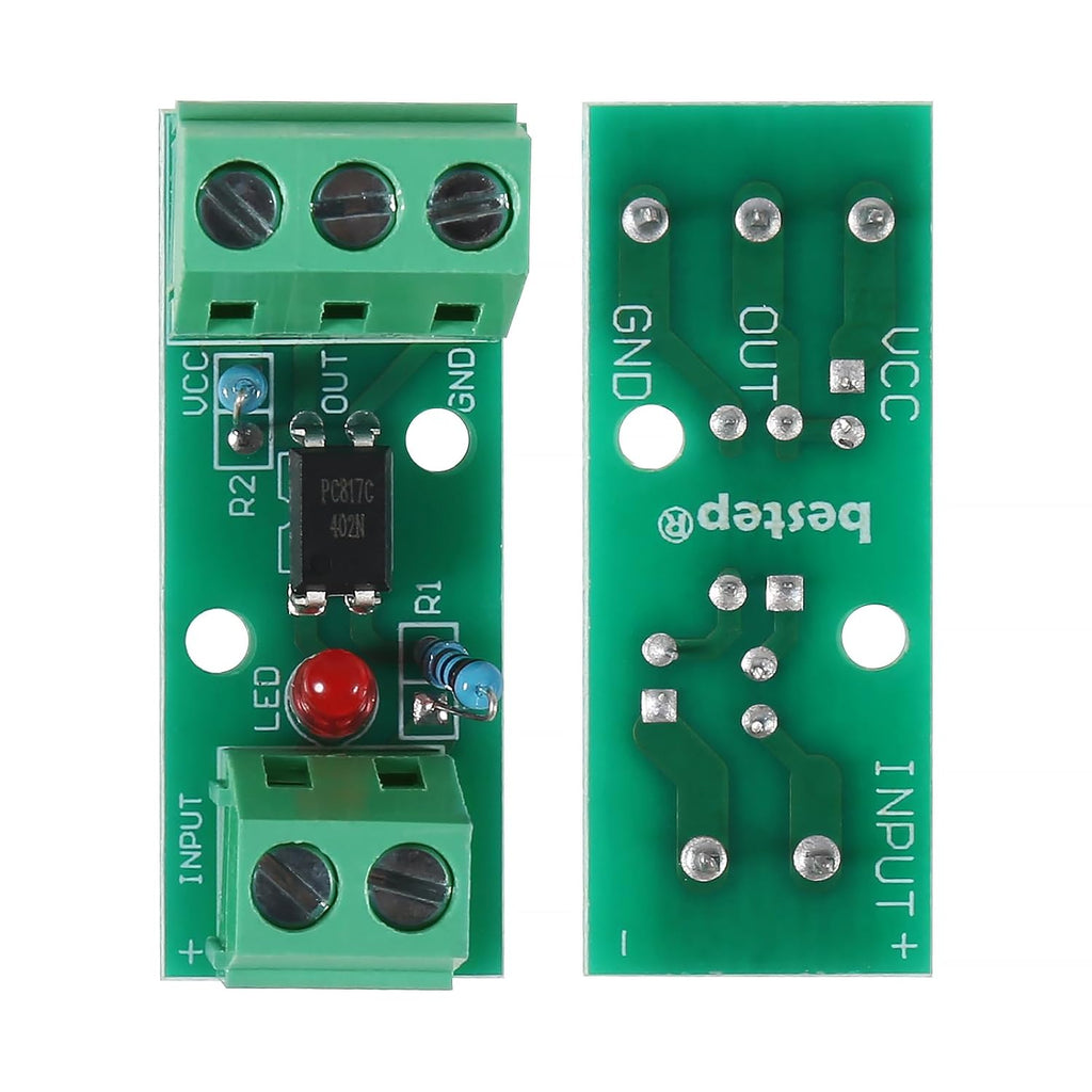 6pcs PC817 1 Channel Optocoupler Isolation Module 1CH Optocoupler PC817 3-5V 12V 24V Photoelectric Isolator PNP NPN Signal Converter Rail Holder PLC Drive Motor Board