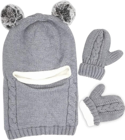 Baby Winter Hat Scarf Set, Unisex Infant Toddler Kids Hat Scarf