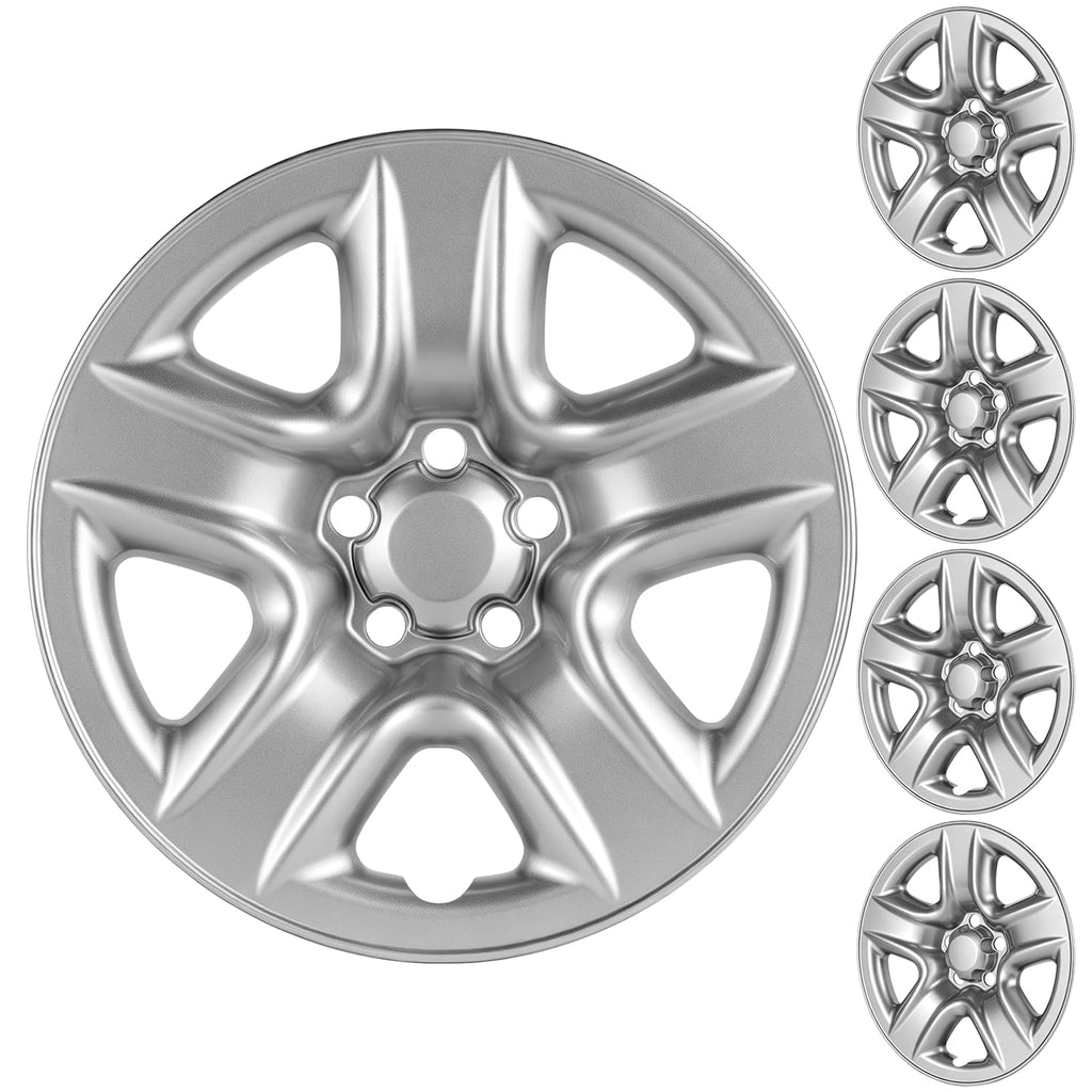 17 Inch Wheel Skins for 2006-2012 Toyota RAV4 5 Spoke, 4-Pack (Silver)