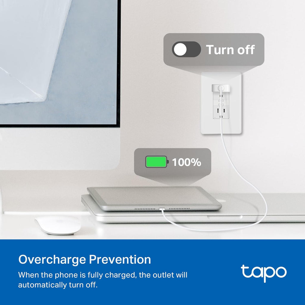 TP-Link Tapo Smart Plug Mini, Matter Compatible, Compatible with Alexa, Google Home & Samsung SmartThings, Energy