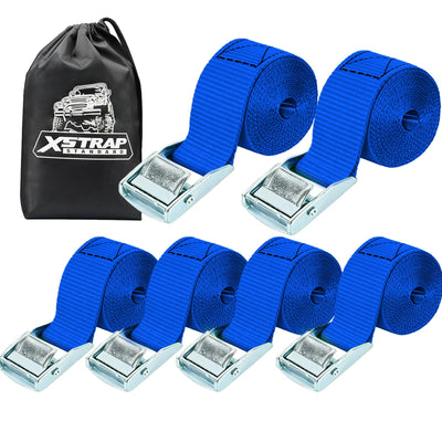6PK 8FT Cam Buckle Lashing Straps, Cargo Tie-Down Straps