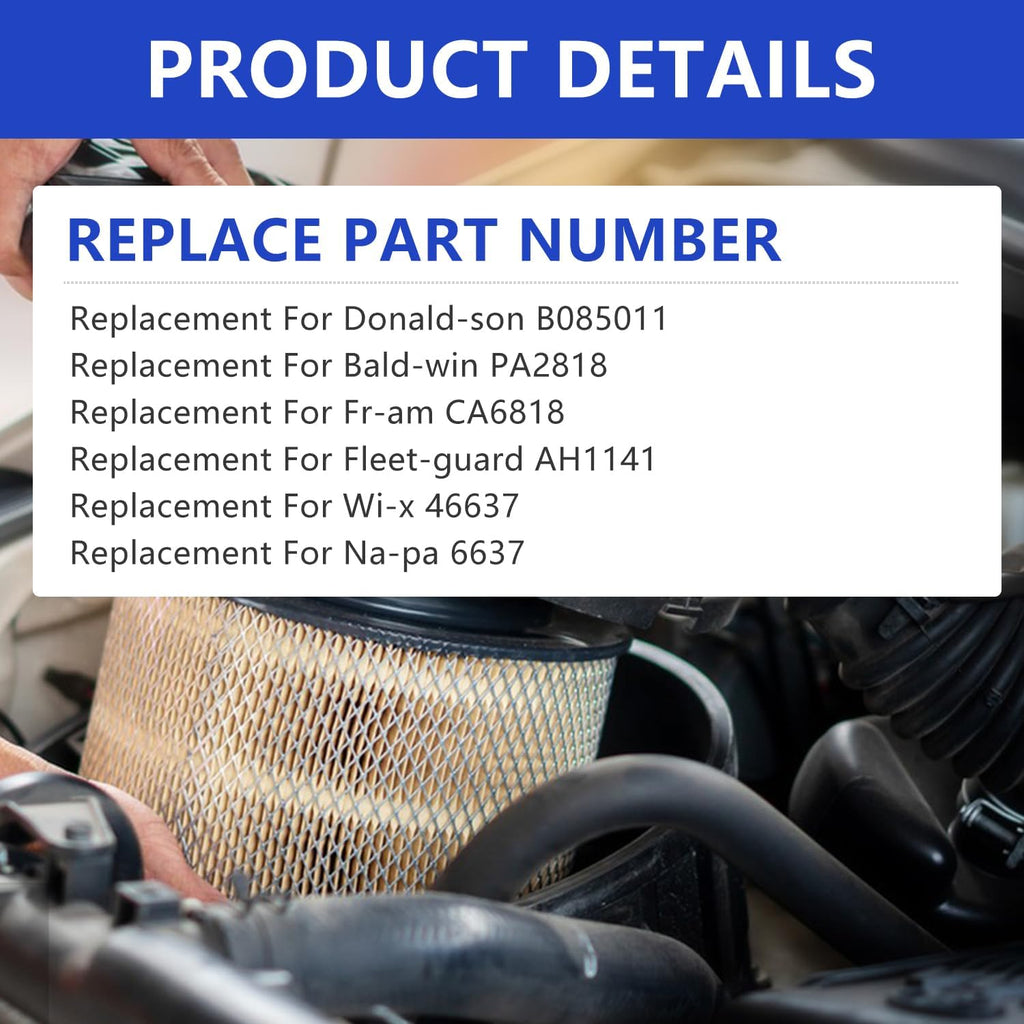 Air Filter, Compatible with Wix 46637 Donald-son B085011