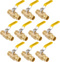 1/2" Brass Press Ball Valve, 1/4-Turn Full Port Valve (10-Pack)