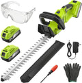 20-Inch Brushless Cordless Hedge Trimmer with 2×3.0Ah Battery, 21V Electric Bush & Shrub Trimmer with Display