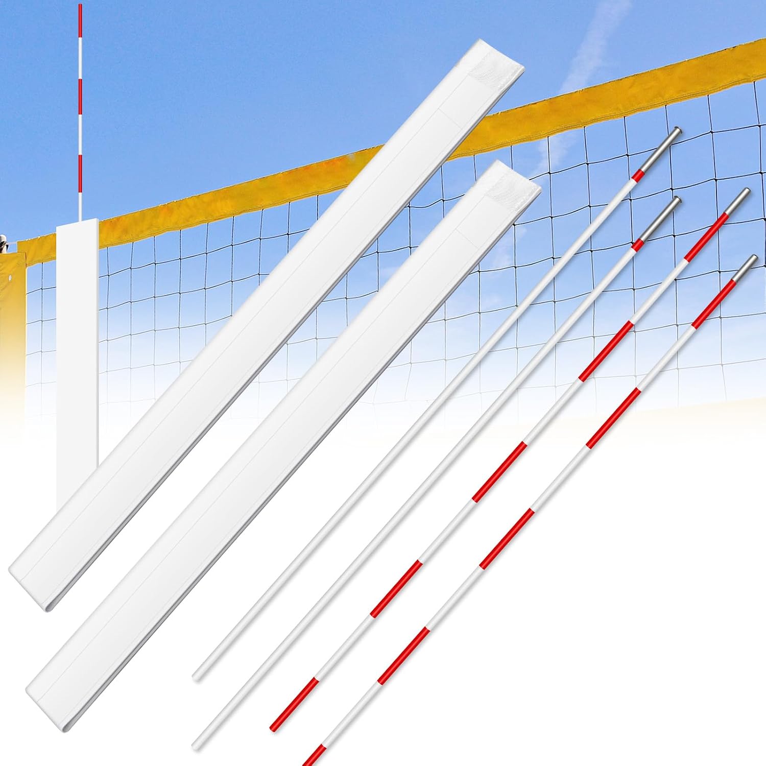 Volleyball Antenna Pole Set Volleyball Training Equipment Beach Sports Indoor Outdoor Accessories Fiberglass