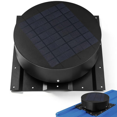 12W Solar Roof Vent Fan for Shipping Containers, for 3.5" Rib Roof