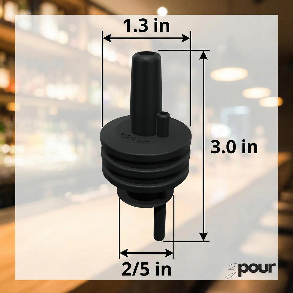 Black Premium Quality Liquor Pour Spouts Pack 12 Reusable Leakproof Bottle Tops For Bartenders And Home Use Easy Flow