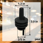 Black Premium Quality Liquor Pour Spouts Pack 12 Reusable Leakproof Bottle Tops For Bartenders And Home Use Easy Flow