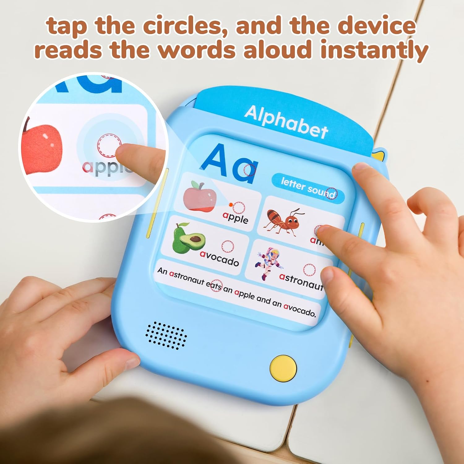 Kids Learning Tablet, 156-Page Talking Phonics Flash Cards | 40+ Themes, 600+ Words, 100+ Interactive Games, Learn to