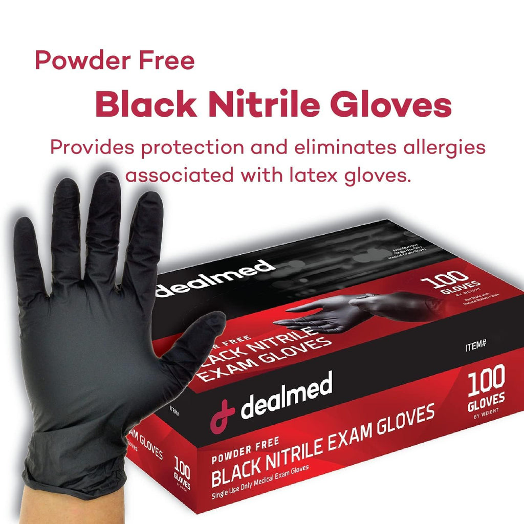 Nitrile Exam Gloves 78735 - Black Disposable 1000 Count - Medium