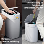 Bathroom Trash Can with Lid, 3 Gallon, Automatic,Rechargeable, White