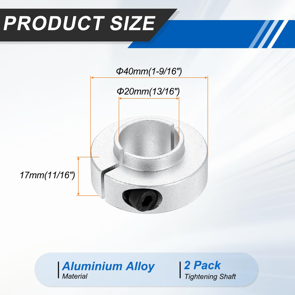 MECCANIXITY 2Pack Shaft Collar 13/16" Bore Axle Collars Locking Ring Silver
