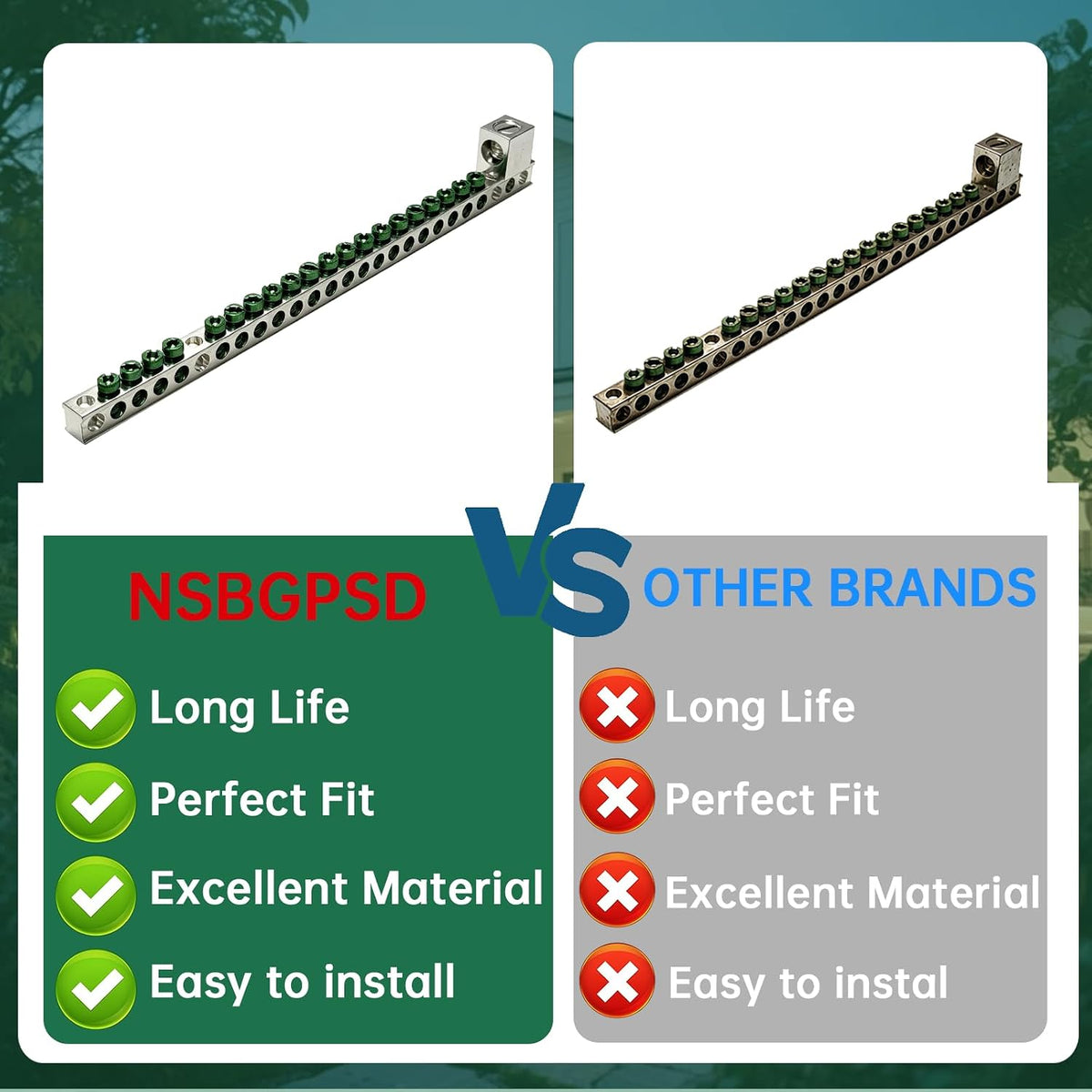 Ground Bar Kit for Eaton BR and CH Series Load Centers, 21 Terminal Grounding Bar