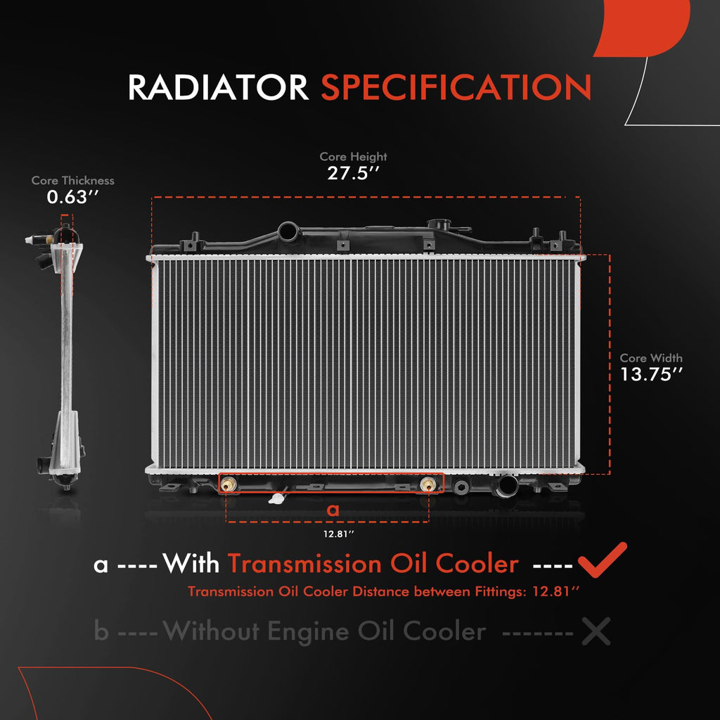 A-Premium Engine Coolant Radiator Compatible with Acura Model