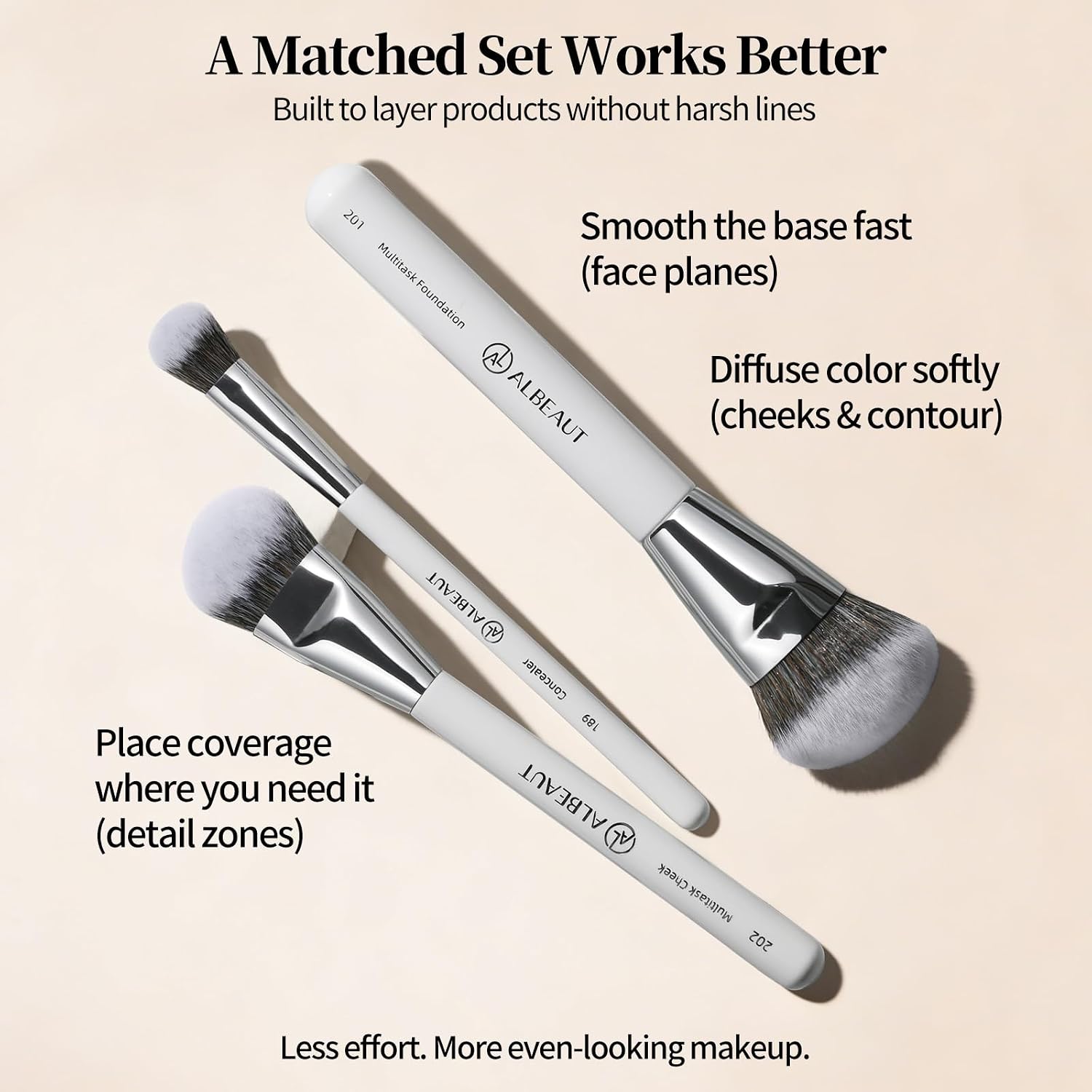 Makeup Brush for Foundation Concealer Blush Contour Liquid Cream Blending Angled Shape