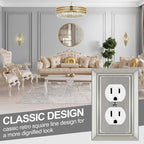 Metal Wall Plate for Electrical Outlets, Outlet Covers Wall Plate, 6 Pack