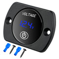 12V LED Display Voltmeter with Touch Switch Waterproof | Digital Voltage Gauge Panel Meter Battery Monitor Board