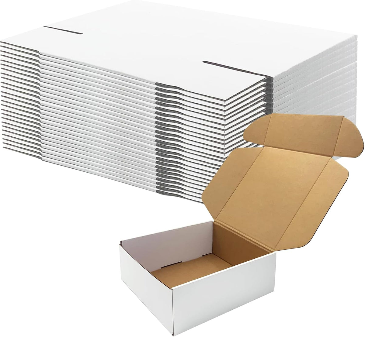 10x10x3 Inch White Shipping Boxes 25 Pack,Craft Gift Boxes,Bulk of Mailers