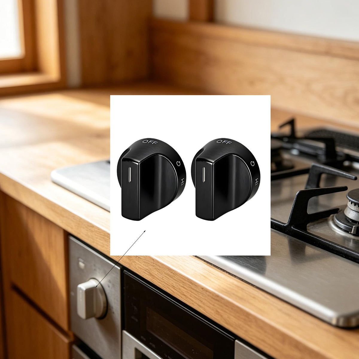 Installation Metal Stove Knob for WFG550S0LB4, 3pcs