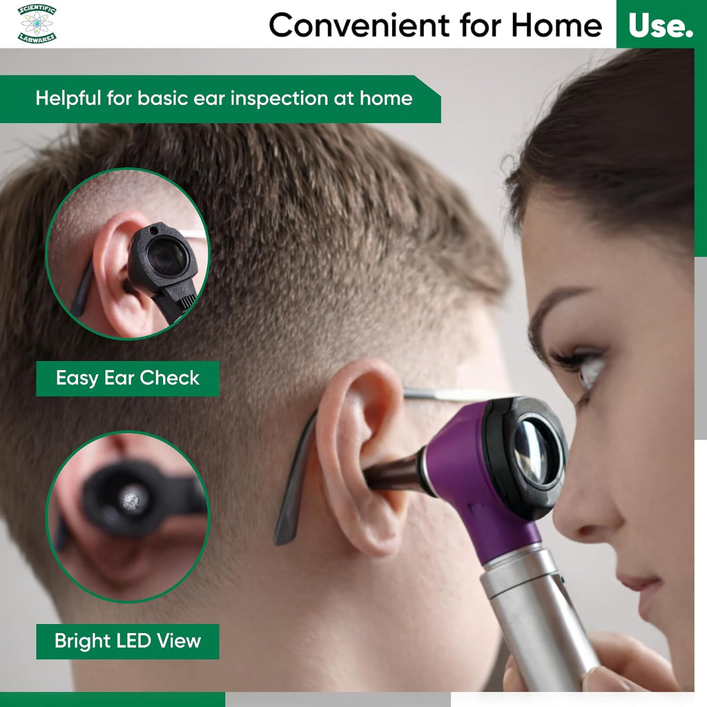 Otoscope - Ear Scope with Light, Ear Infection Detector, Pocket Size (Purple)