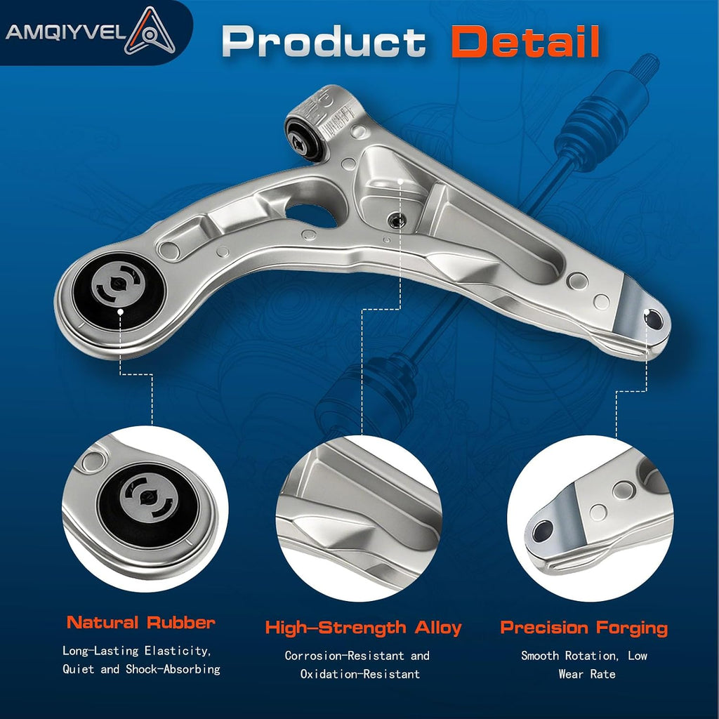 2Pcs Front Lower Control Arm with Ball Joint Assembly Compatible with 2014 2015 2016 2017 2018 Jeep Cherokee, Driver & Passenger Side Replaces K643179 K643180
