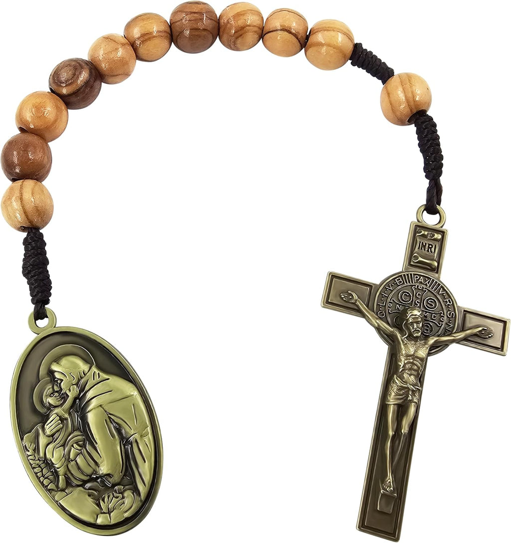 Saint Christopher Medal One Decade Pocket Rosary St Benedict