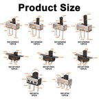 110PCS SPDT Mini Slide Switch Kit Micro Switch 9Values readboard Switches 1p2t Toggle Switches 2 Position 3 Pin Miniature Vertical Panel Mount Knob, SS12D00 SS12F15 SS12D10 SS12F44