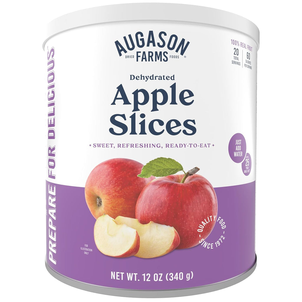 Dehydrated Apple Slices Can | Emergency Food Supply, 20 Servings, 25 Year Shelf Life, Great for Cooking, Baking, and