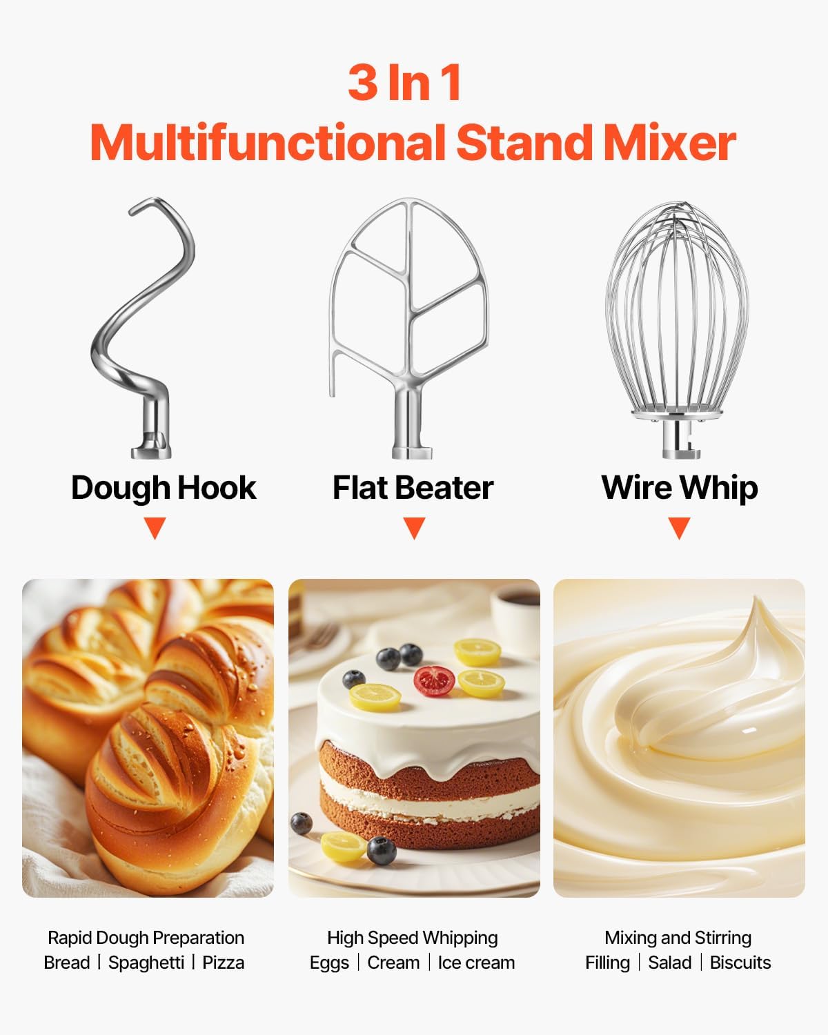 30Qt Commercial Food Mixer Timing Function 1250W Commercial Mixer