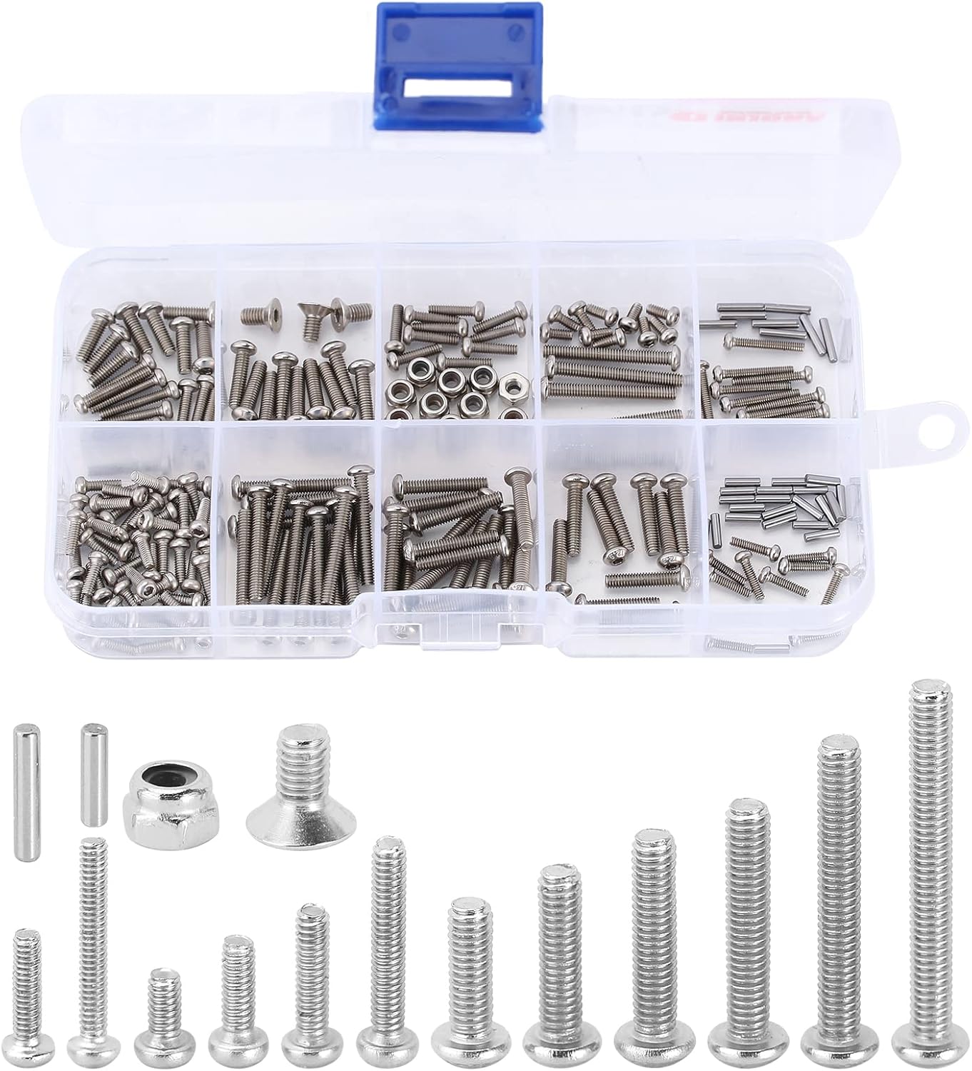Screws Pins Nuts M1.6 M2 M2.5 Grade 12.9 Stainless Steel Hex Screws Hardware Kit for TRX4M 1/18 RC Crawler Car