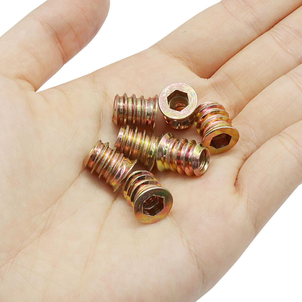 Piutouyar 20 Pcs M6x13mm Threaded Inserts Nuts for Wood