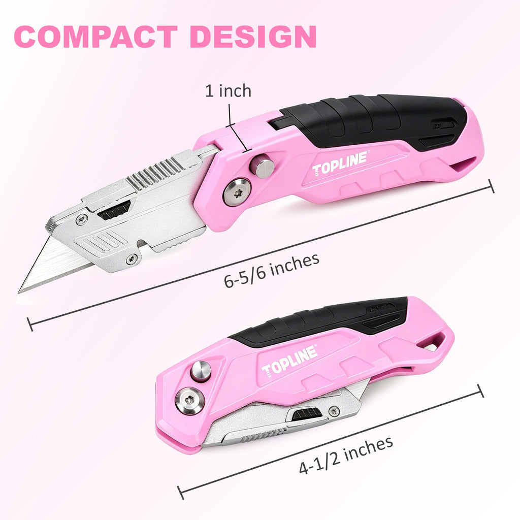 Folding Pink Utility Knife, Pocket Folding Pink Box Cutter