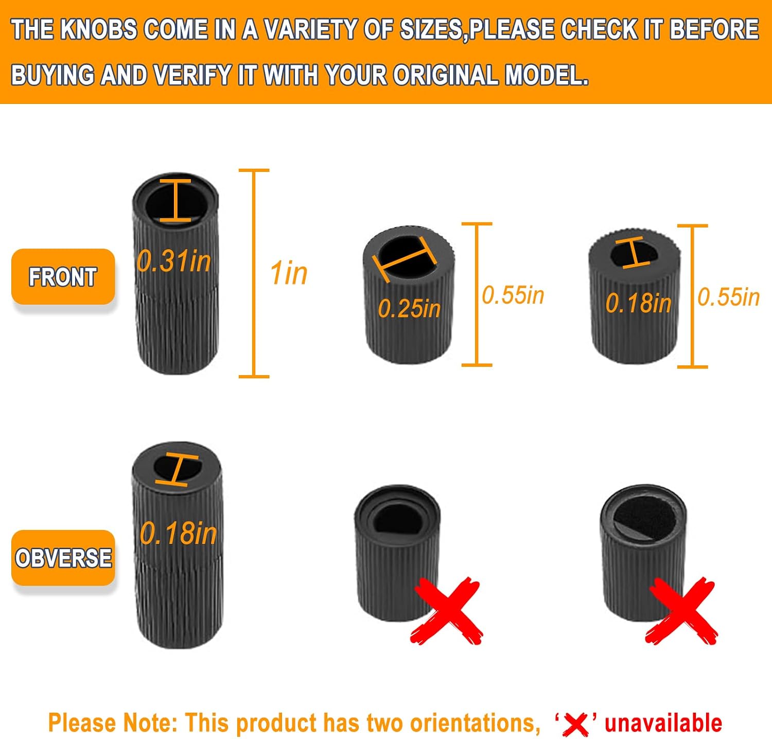Universal Oven Knobs 4 Black Stove Knobs,12 Adapters, 4 Long, 8 Short | Compatible with Most Gas & Electric Ranges &