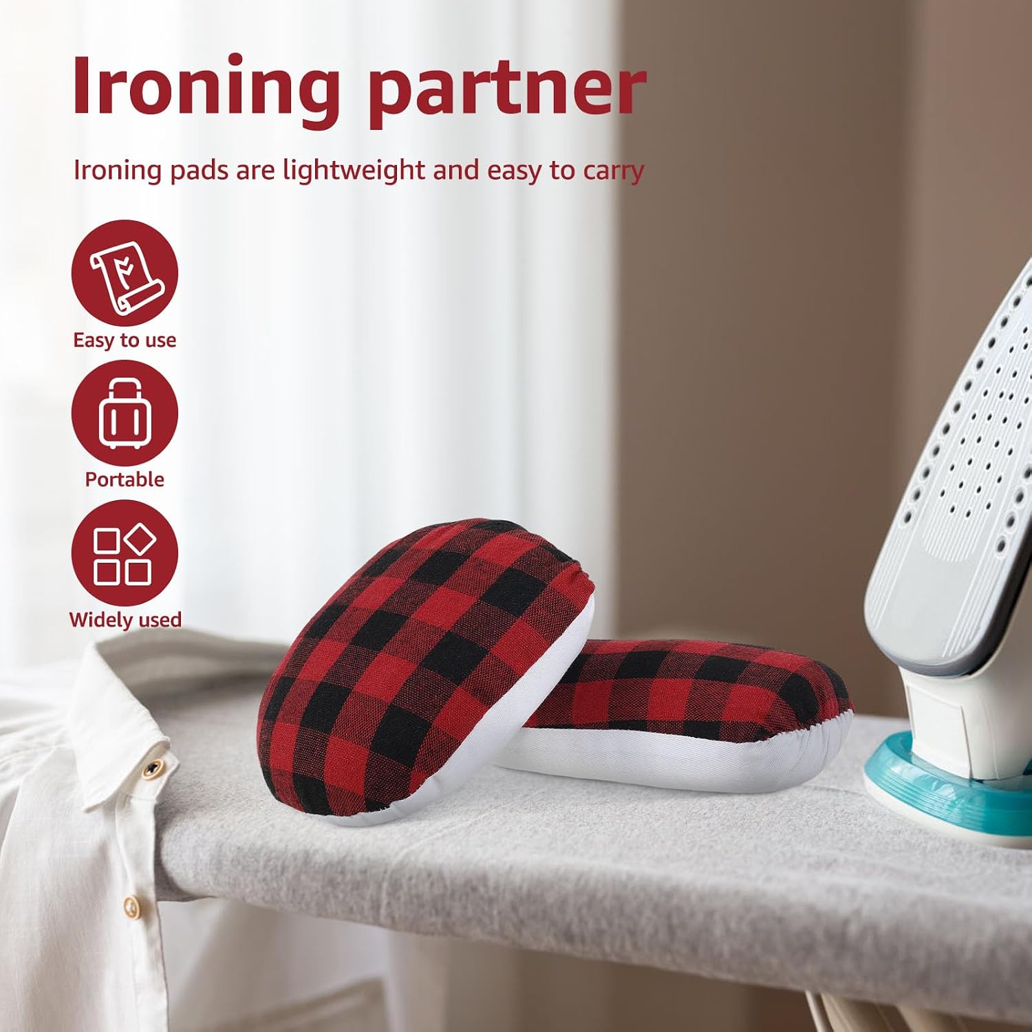 2 Pack Tailors Ham and Seam Roll Set, Portable Practical Tailors Ham and Sleeve Rol, Seam Roller Tool Ironing