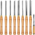Woodworking Lathe Chisel Set 8 Pieces HSS Steel Blades Wood Turning Tools Wooden Case for Storage for Carving Root