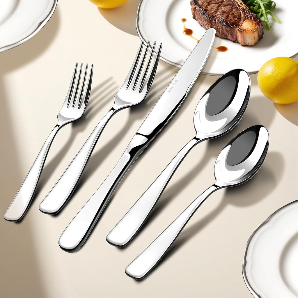 18/10 Silverware Set for 12, 60 Piece Stainless Steel Flatware Cutlery Set