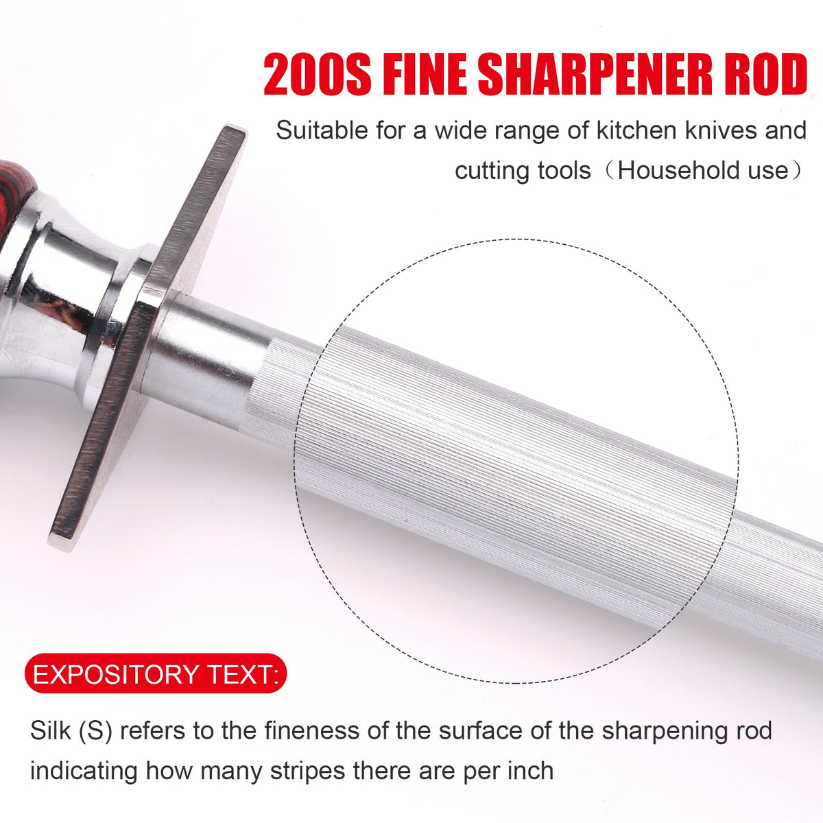 12" Professional Knife Sharpener Fine Honing Rod