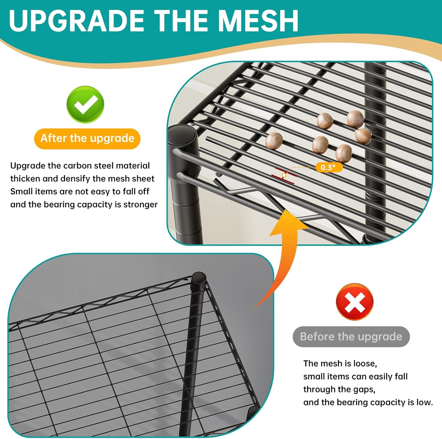 Metal Shelves Wire Shelving：Storage Rack Standing Units Shelf for Kitchen Laundry Bathroom Closet Organizers Pantry
