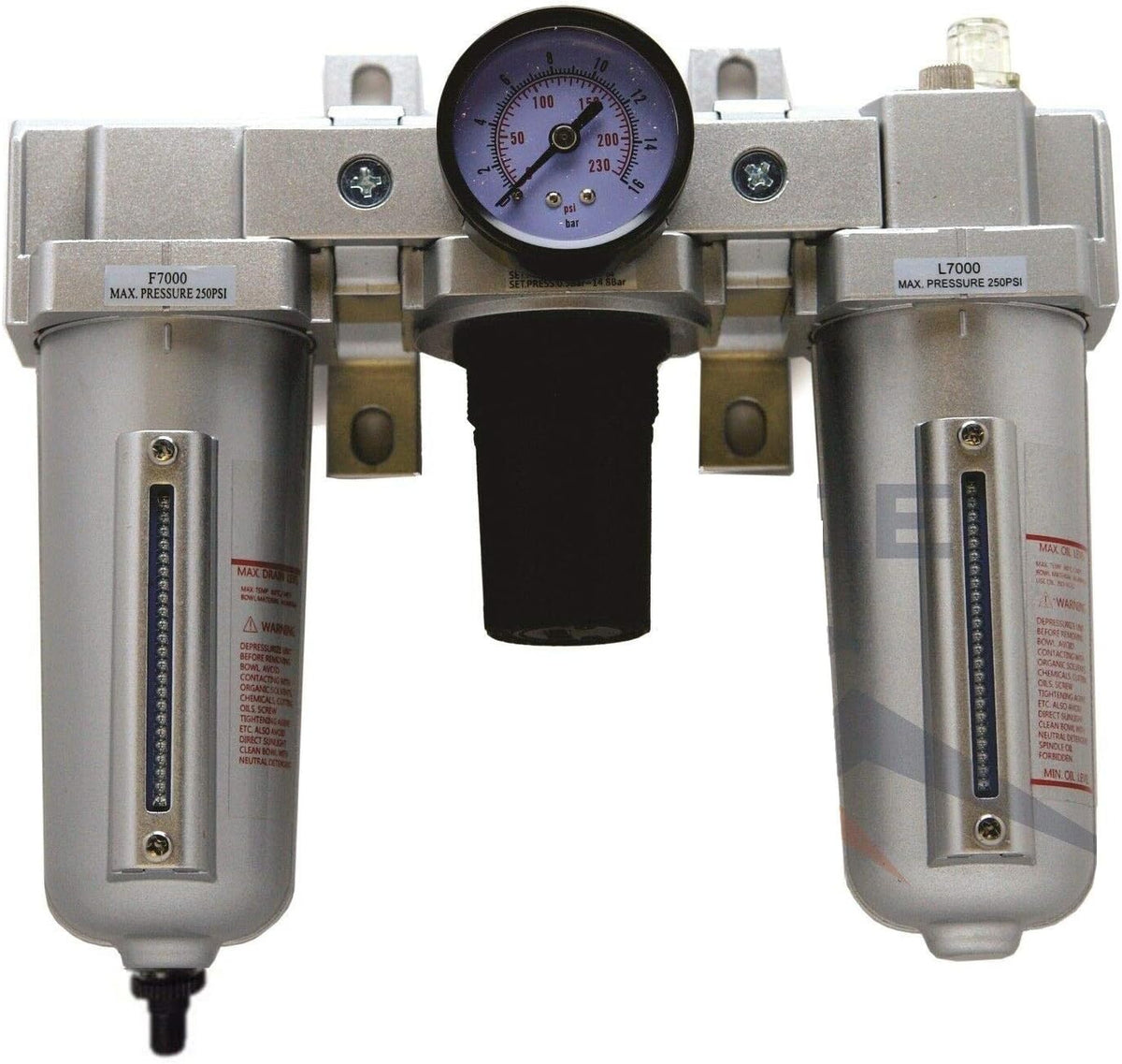 3/4" COMBO PARTICULATE FILTER MOISTURE TRAP LUBRICATOR REGULATOR & AUTO DRAIN