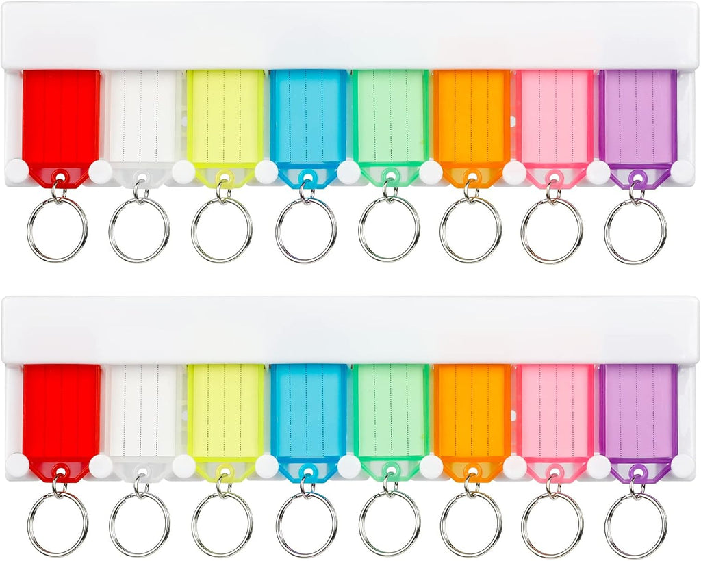 2 Pack Key Tag Rack, Slot Style Wall Mount Key Holder | Plastic Slot-Style Wall Rack Keeps Labeled Keys Organized
