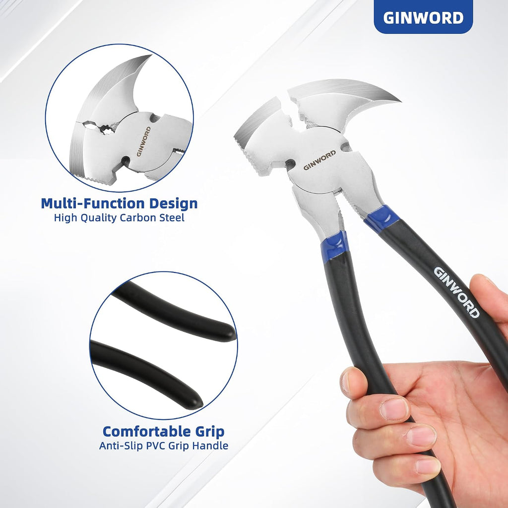 Fencing Pliers,10.4 Inch Multi Fence Tool,Hammer Head, Wire Cutter Heavy Duty Fence Pliers,Nail Puller Pliers,Staple