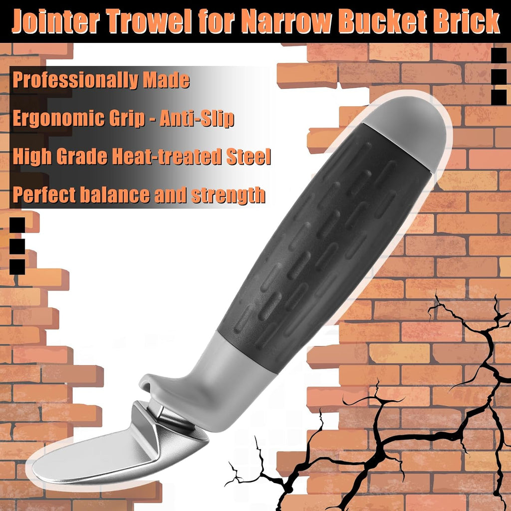 Brick Jointer Tuck Pointing Tool Stainless Steel Masonry Mortar Tool for Cement Pointing Brick Caulking Trowel