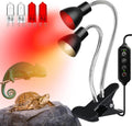 Heat Lamp for Reptile,UVA UVB Light for Turtle,Bearded Dragon Basking Light Bulbs,Dimmable 360°Gooseneck UV Heating